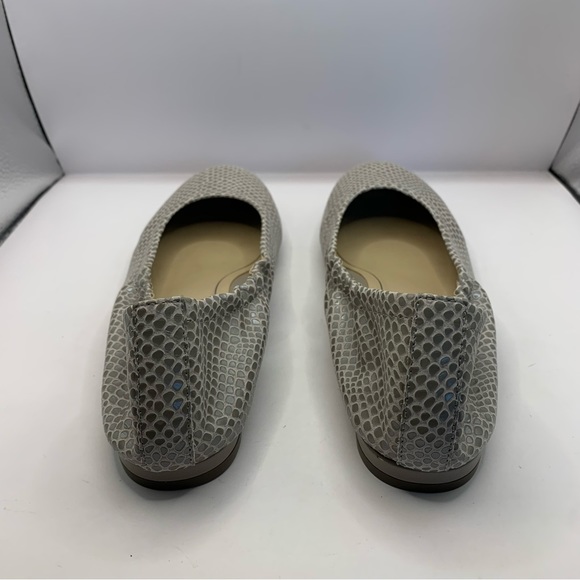 Vionic Womens Leather Ballet Flats - Alexa metallic silver Lizard embossed sz 7 - Picture 5 of 9